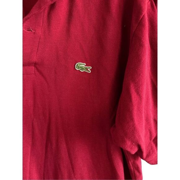 Lacoste Mens Red Pique Short Sleeve Collared Casual Golf Polo Shirt Size 6 - Picture 4 of 8
